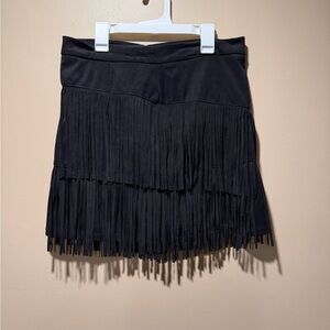 Black Fringe Skirt